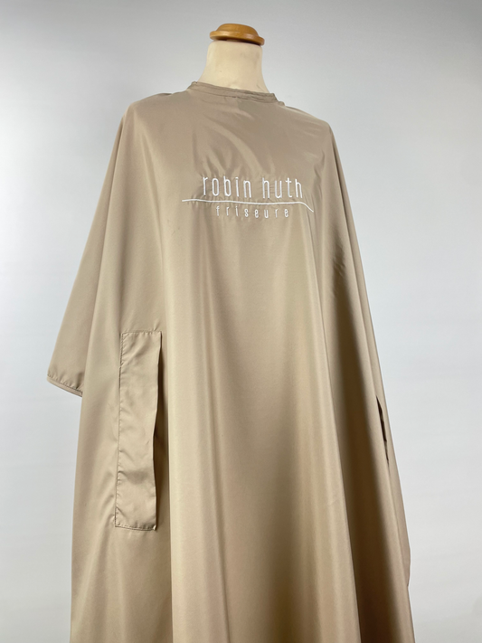 Friseurumhang Beige mit Logo