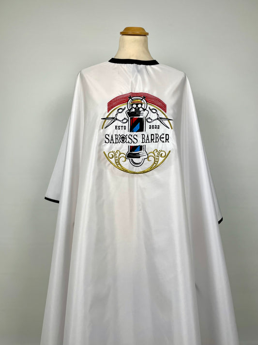 Friseurumhang Mikro mit deinem Logo Weiß